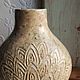 Ваза керамическая бежевая с эффектом кракле. Вазы. Dar.ceramica (daria-rasputina). Интернет-магазин Ярмарка Мастеров.  Фото №2