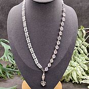 Украшения handmade. Livemaster - original item Necklace with pendant natural white zircon and cubic zirconia. Handmade.