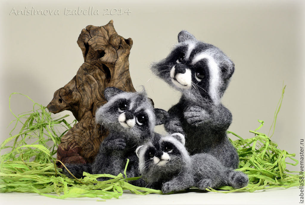 Семья енотов – заказать на Ярмарке Мастеров – 3CAY1RU | Мягкие игрушки ...