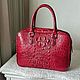 Классическая сумка из кожи крокодила винного цвета. Классическая сумка. Chic bags. Интернет-магазин Ярмарка Мастеров.  Фото №2