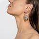 Серьги с флюоритом небесно-золотистым овальные. Серьги классические. 100% URAL. Интернет-магазин Ярмарка Мастеров.  Фото №2