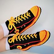 Обувь для детей: Детские вязаные тапочки-кеды-носки