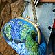 Синий клатч 3D Акапулько, синяя, валяная сумочка на фермуаре, Клатчи, Краматорск,  Фото №1