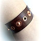 Men's Bracelet genuine leather with grommets. Hard bracelet. Brave. My Livemaster. Фото №4