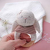 Работы для детей, handmade. Livemaster - original item Handmade rodent, baby`s first toy - bunny. Handmade.