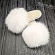 Fur Slippers with Arctic Fox, Slippers, Nalchik,  Фото №1