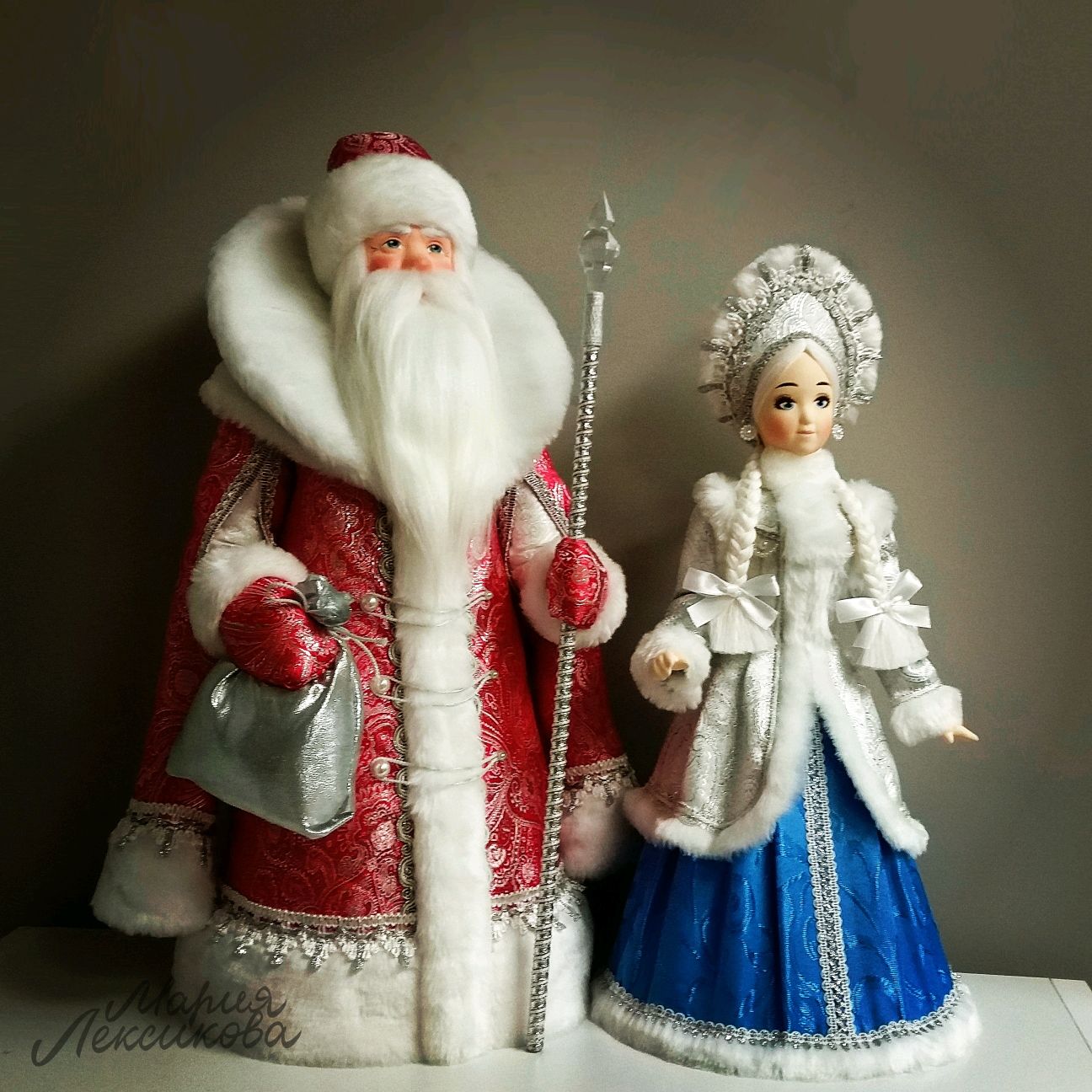 Куклы - фигуры Деда Мороза и Снегурочки
