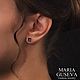 Серьги пусеты с аметистом серебро 925 пробы. Серьги-пусеты. MARIA GUSEVA Fashion Jewelry. Ярмарка Мастеров.  Фото №4