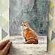 Order Snow fox painting watercolor winter forest landscape fox. marselart. Livemaster. . Pictures Фото №3
