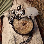 Украшения handmade. Livemaster - original item Mushroom Ammonite Suspension (p-099). Handmade.