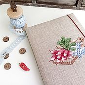 Канцелярские товары handmade. Livemaster - original item Notepad culinary cross stitch Radishes. Handmade.