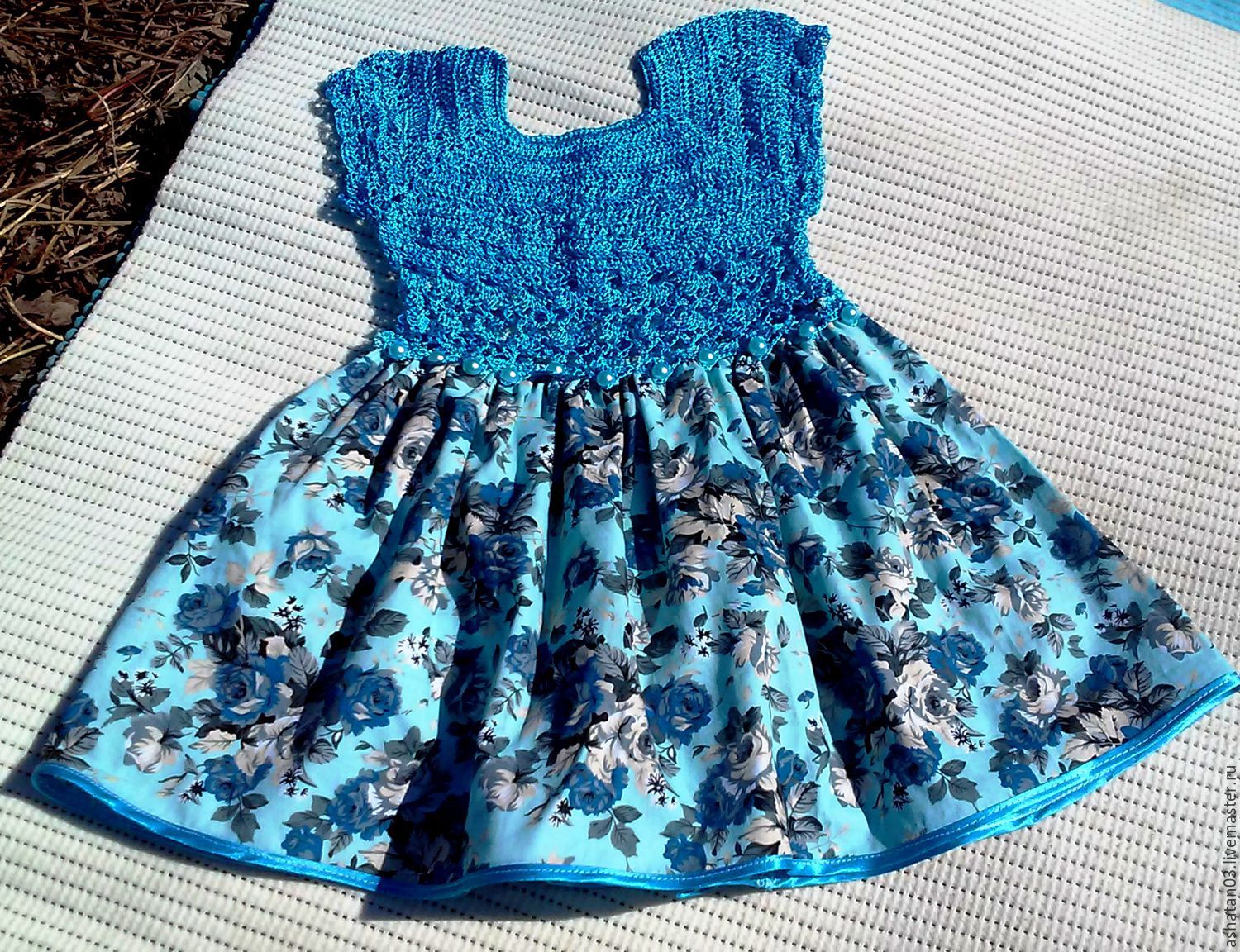 Комбинированное платье для девочки