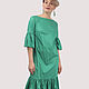 The dress is green with ruffles flounces on the sleeves and at the bottom. Dresses. Yana Levashova Fashion. Online shopping on My Livemaster.  Фото №2
