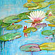 Painting water lilies water lilies lotus oil on canvas 50h50, Pictures, Ekaterinburg,  Фото №1