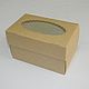 Коробка eco-крафт 16x10x10 см, с окном, для капкейков, Коробки, Нижний Новгород,  Фото №1
