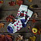 Socks positive funny with a pattern of hedgehogs. Socks. wool_sock Julia. Online shopping on My Livemaster.  Фото №2