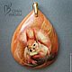 Custom-made SQUIRREL pendants - jewelry painting on stone, Pendant, Moscow,  Фото №1