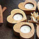 Heart candlesticks made of oak and beech 6 pieces. Candlesticks. Компания Wood Makers. Online shopping on My Livemaster.  Фото №2
