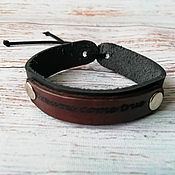 Украшения handmade. Livemaster - original item A leather bracelet engraved with the Dreams come true. Handmade.