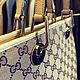 Винтаж: Сумка/тоут из холщовой ткани Gucci GG бежево-коричневого цвета. Сумки винтажные. Chic bags. Ярмарка Мастеров.  Фото №6