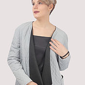Одежда handmade. Livemaster - original item Demi season jacket light quilted grey black. Handmade.