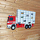 Полка для машинок - Пожарная машина на 49 ячеек, Мебель для детской, Таганрог,  Фото №1