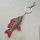 Keychain fish-Rudd from the skin. Key chain. Marina Lambrozo leather and stone. Online shopping on My Livemaster.  Фото №2