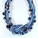 Sleepy Berry Necklace made of beads and natural stones, blue, black, Necklace, St. Petersburg,  Фото №1