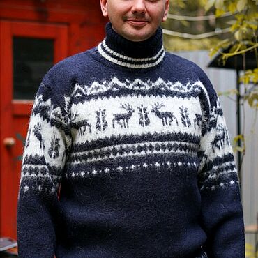 Мужская одежда ручной работы. Ярмарка Мастеров - ручная работа Свитер из исландской шерсти. Handmade.