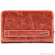 Leather clutch 'Willie' (red antique). Wallets. Russian leather Guild. My Livemaster. Фото №6