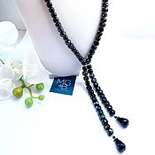 Украшения handmade. Livemaster - original item Necklace-tie with baroque pearls and black agate. Handmade.