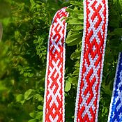 Русский стиль handmade. Livemaster - original item Slavets white-red belt. Handmade.