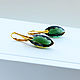 Earrings with green quartz in gold 24K. Earrings. Solanda. My Livemaster. Фото №4