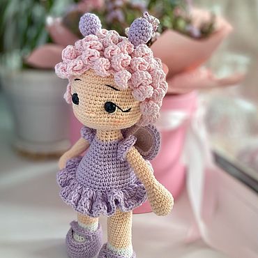 Куклы и игрушки ручной работы. Ярмарка Мастеров - ручная работа Кукла бабочка крючком.. Handmade.