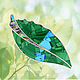 The malachite leaf BROOCH. Turquoise, Malachite, Mother Of Pearl, Brooches, Moscow,  Фото №1