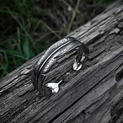 Украшения handmade. Livemaster - original item Feather — steel bracelet. Handmade.
