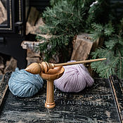 Материалы для творчества handmade. Livemaster - original item Spinning spindle with foot base Siberian Cedar B39. Handmade.