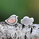  stud earrings 925 silver, copper, Bird-cloud earrings, Stud earrings, Moscow,  Фото №1