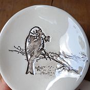 Для дома и интерьера handmade. Livemaster - original item Saucer with a bird. Handmade.