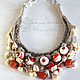 A necklace Born of the sea, linen necklace with coral and shell orange. Necklace. Ritasdreams (ritasdreams). My Livemaster. Фото №5