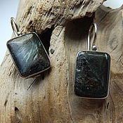 Украшения handmade. Livemaster - original item Earrings with nuummite Nanortalik. Handmade.
