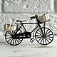 Doll Miniature bicycle for dolls toy trolley on 4 wheels. Doll furniture. KOTOMKA_NV kukolnaya miniatyura 1:12. Online shopping on My Livemaster.  Фото №2