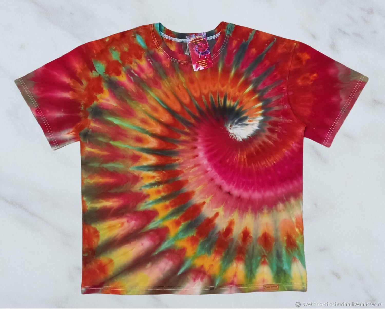 Футболка тай-дай "Цветочное настроение", кастом, tie-dye в интернет ...
