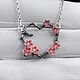 Подвеска Сакура в сердце с эмалью и фианитами (с цепочкой). Подвеска. NOUN JEWELRY. Интернет-магазин Ярмарка Мастеров.  Фото №2
