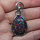 Drop pendant with laboratory black opals in steel wire. Pendants. Mosaic Opal (mosaicopal). My Livemaster. Фото №4