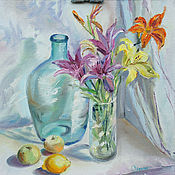 Картины и панно handmade. Livemaster - original item Oil painting. Still life with lilies.. Handmade.