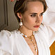 Комплект колье и серьги «Роскошь под облаками». Комплекты украшений. Urmjewelry. Ярмарка Мастеров.  Фото №4