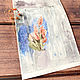 'Blizzard on March 8' watercolor (flowers, spring, tulips), Pictures, Korsakov,  Фото №1