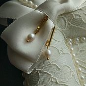 Украшения handmade. Livemaster - original item Classic earrings with natural pearls Elegy. Handmade.