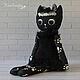 Черная кошка. Мягкая игрушка. Кукла кошка. Кошечка в подарок, Мягкие игрушки, Самара,  Фото №1